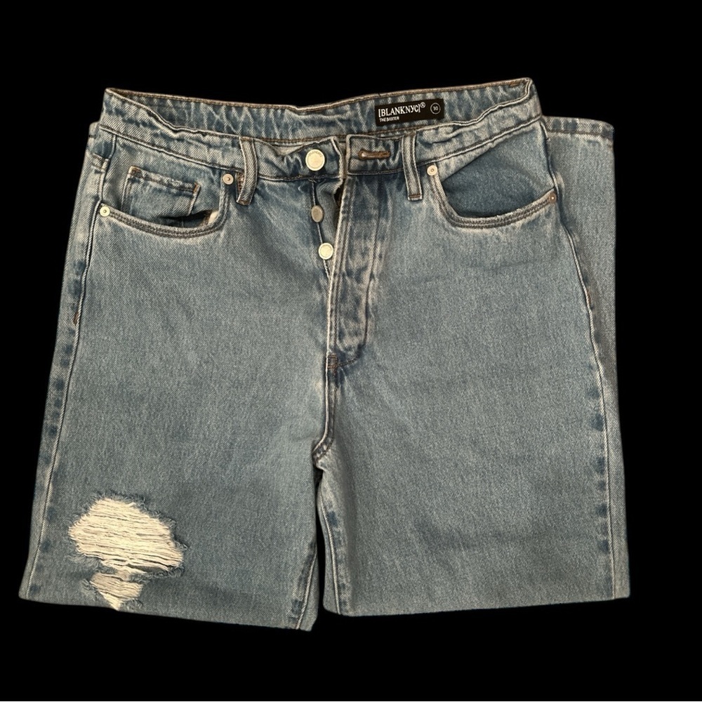 Blank NYC Jeans- The Baxter-Distressed - Button Fly Sz 30 Denim Casual - Picture 2 of 5